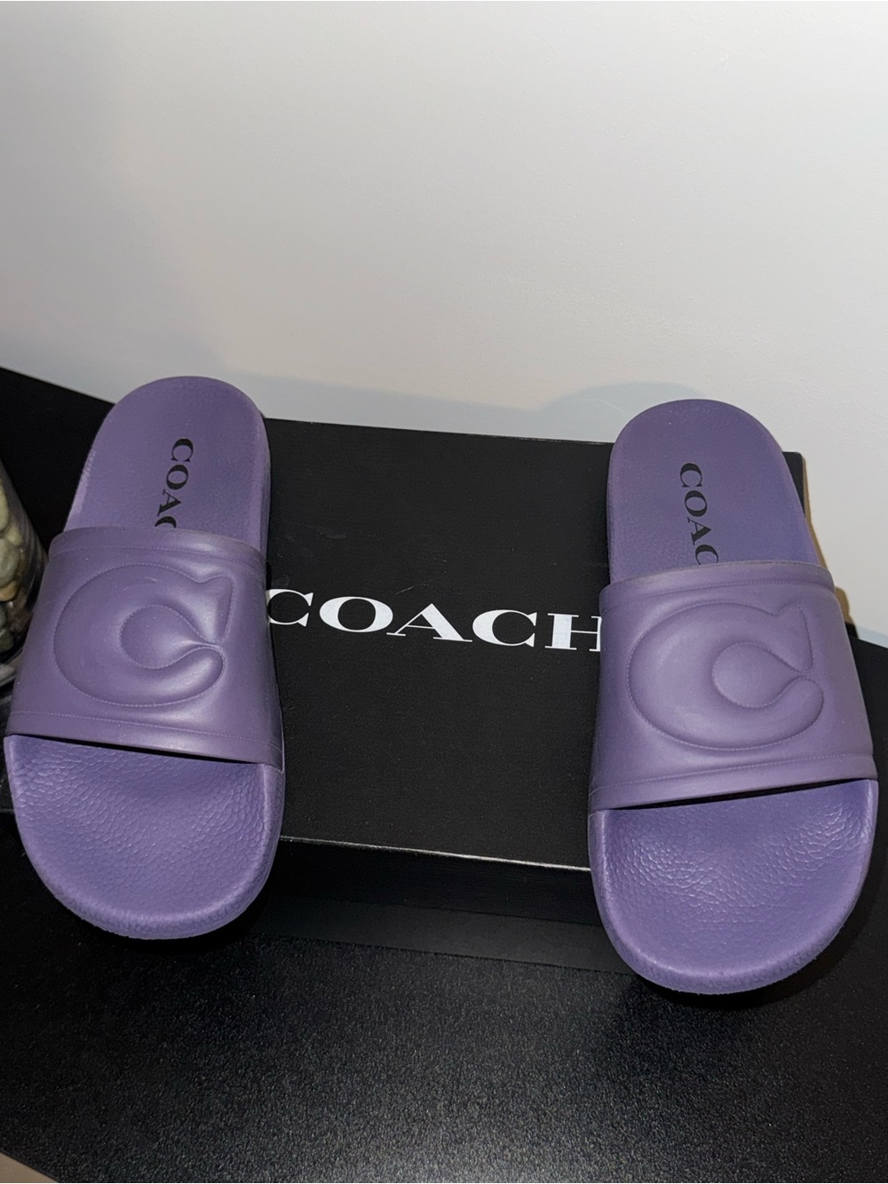 Coach Lavender Purple Logo Slide Sandals - Picture 2 of 4